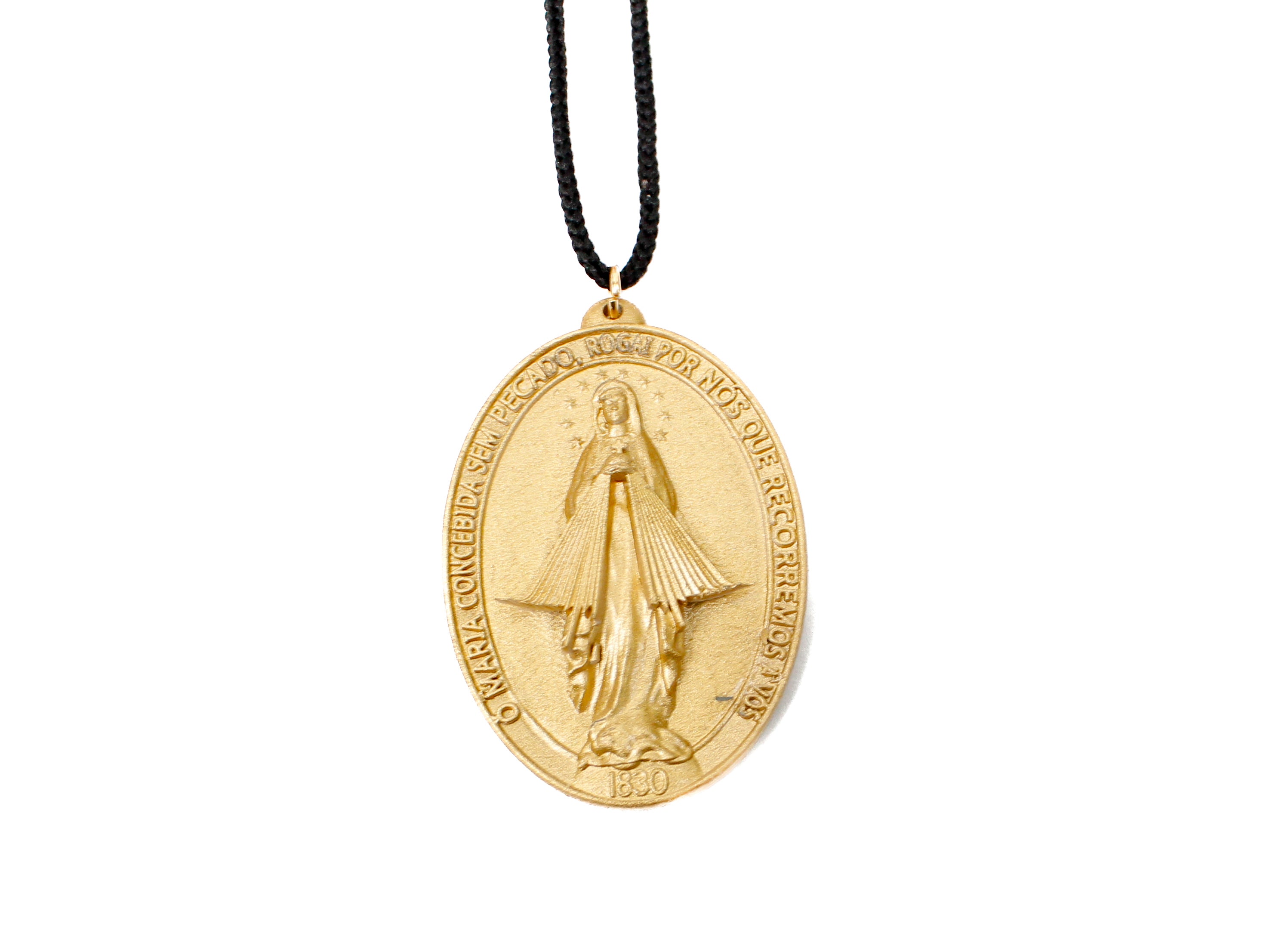 A correta Medalha Milagrosa de Nossa Senhora das Graças de resina 3D dourada A correta Medalha Milagrosa de Nossa Senhora das Graças de resina 3D dourada